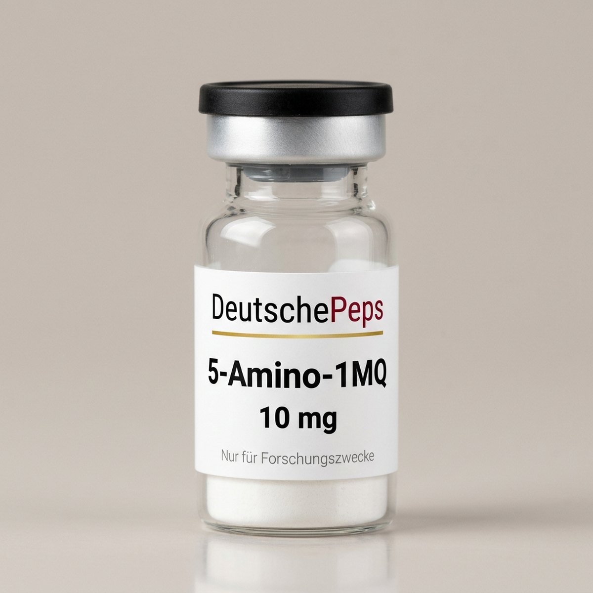 5-Amino-1MQ 10 mg — Vial mit lyophilisiertem Forschungspeptid (Symbolbild)