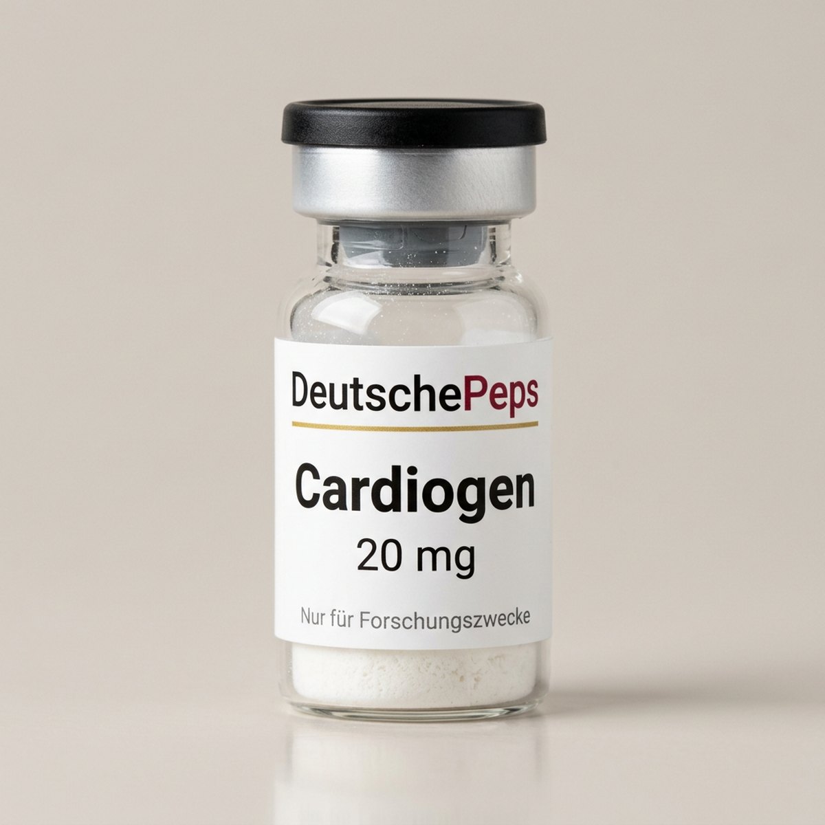 Cardiogen 20 mg — Vial mit lyophilisiertem Forschungspeptid (Symbolbild)