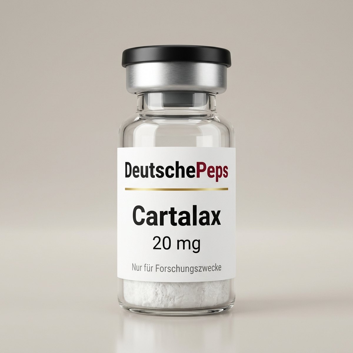 Cartalax 20 mg — Vial mit lyophilisiertem Forschungspeptid (Symbolbild)