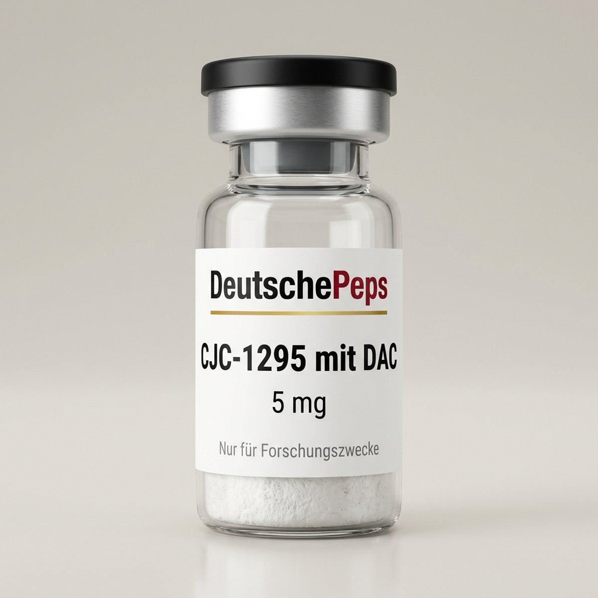 CJC-1295 mit DAC 5 mg — Vial mit lyophilisiertem Forschungspeptid (Symbolbild)