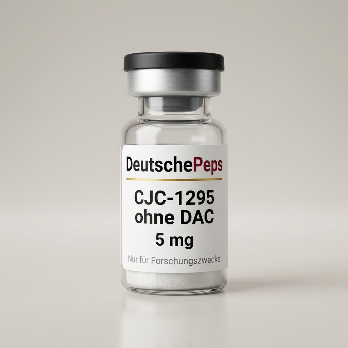CJC-1295 ohne DAC 5 mg — Vial mit lyophilisiertem Forschungspeptid (Symbolbild)