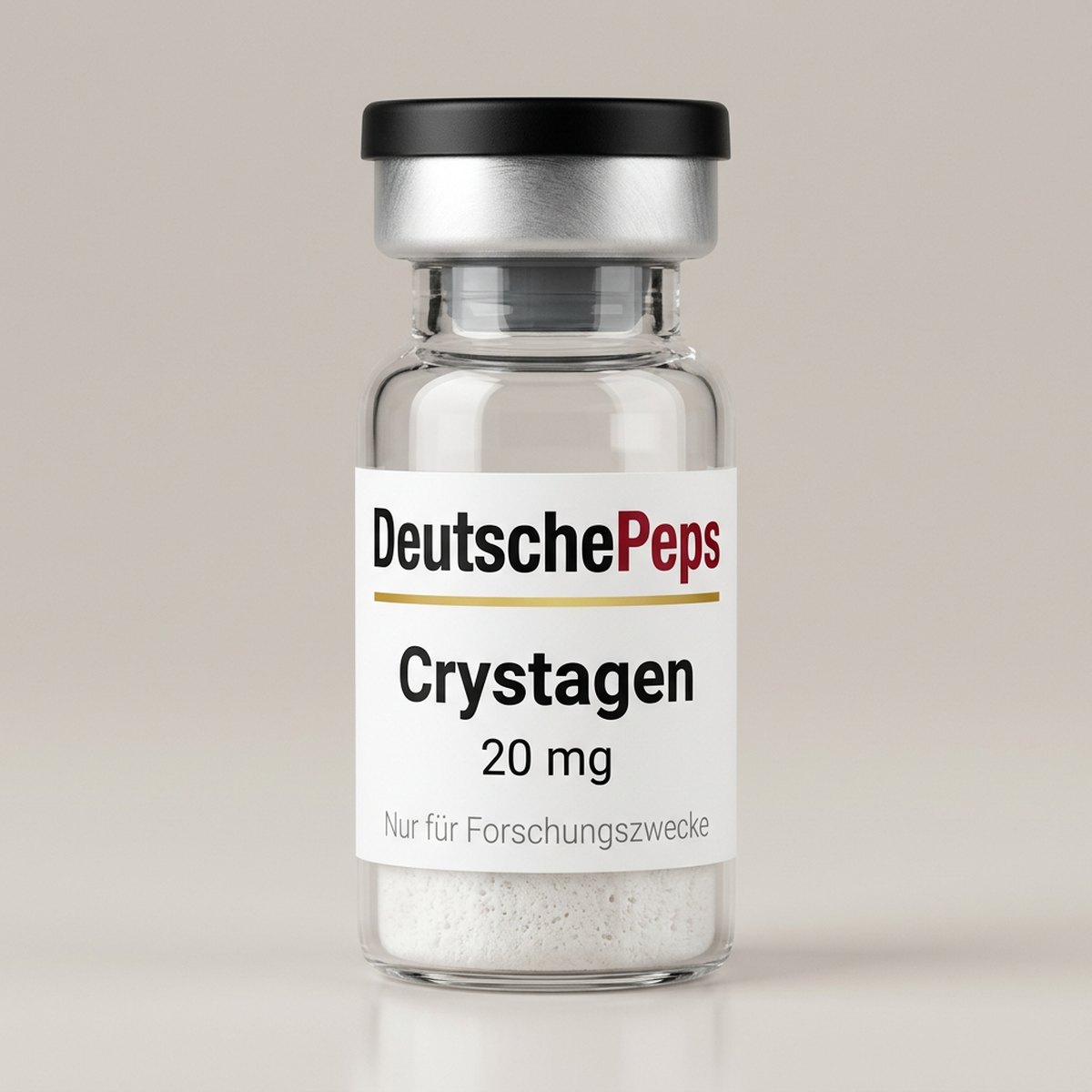 Crystagen 20 mg — Vial mit lyophilisiertem Forschungspeptid (Symbolbild)