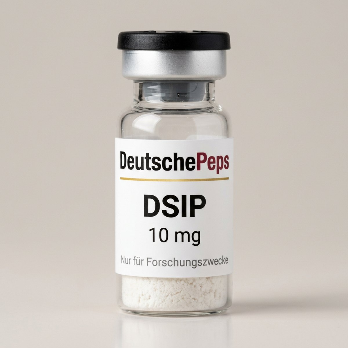 DSIP 10 mg — Vial mit lyophilisiertem Forschungspeptid (Symbolbild)