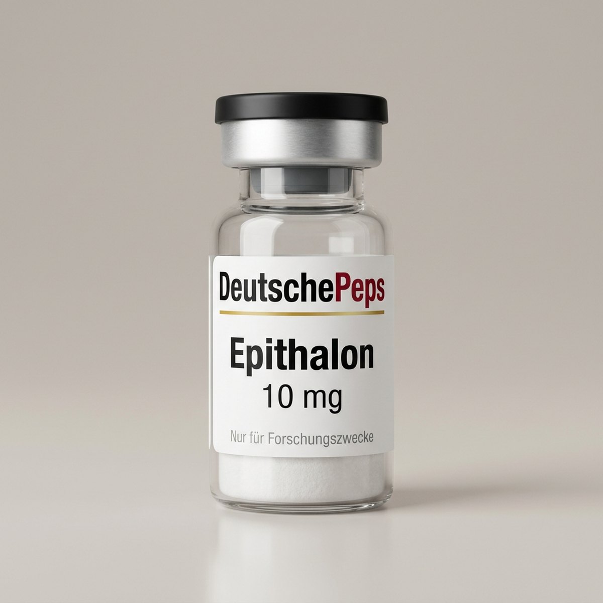 Epithalon 10 mg — Vial mit lyophilisiertem Forschungspeptid (Symbolbild)