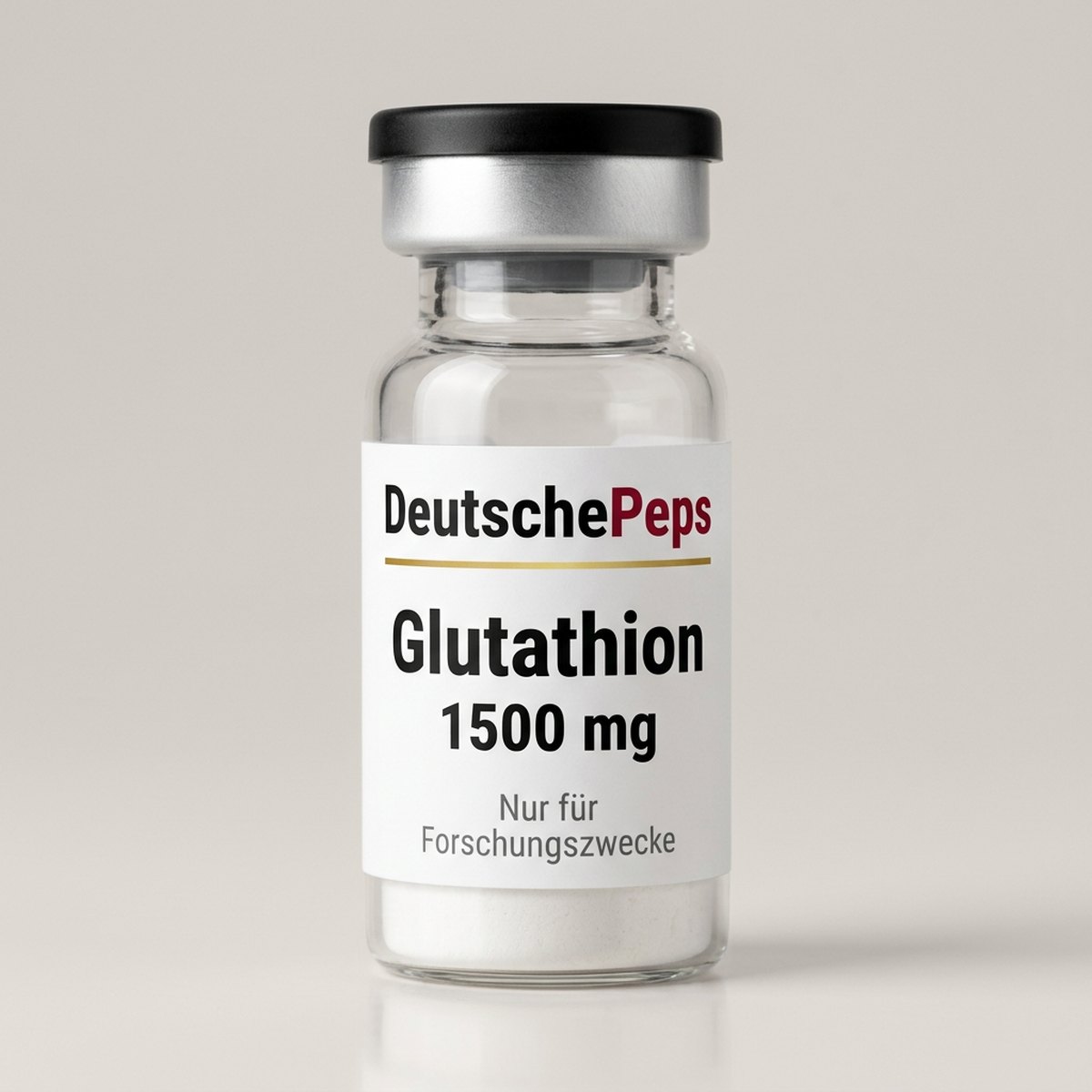 Glutathion 1500 mg — Vial mit lyophilisiertem Forschungspeptid (Symbolbild)