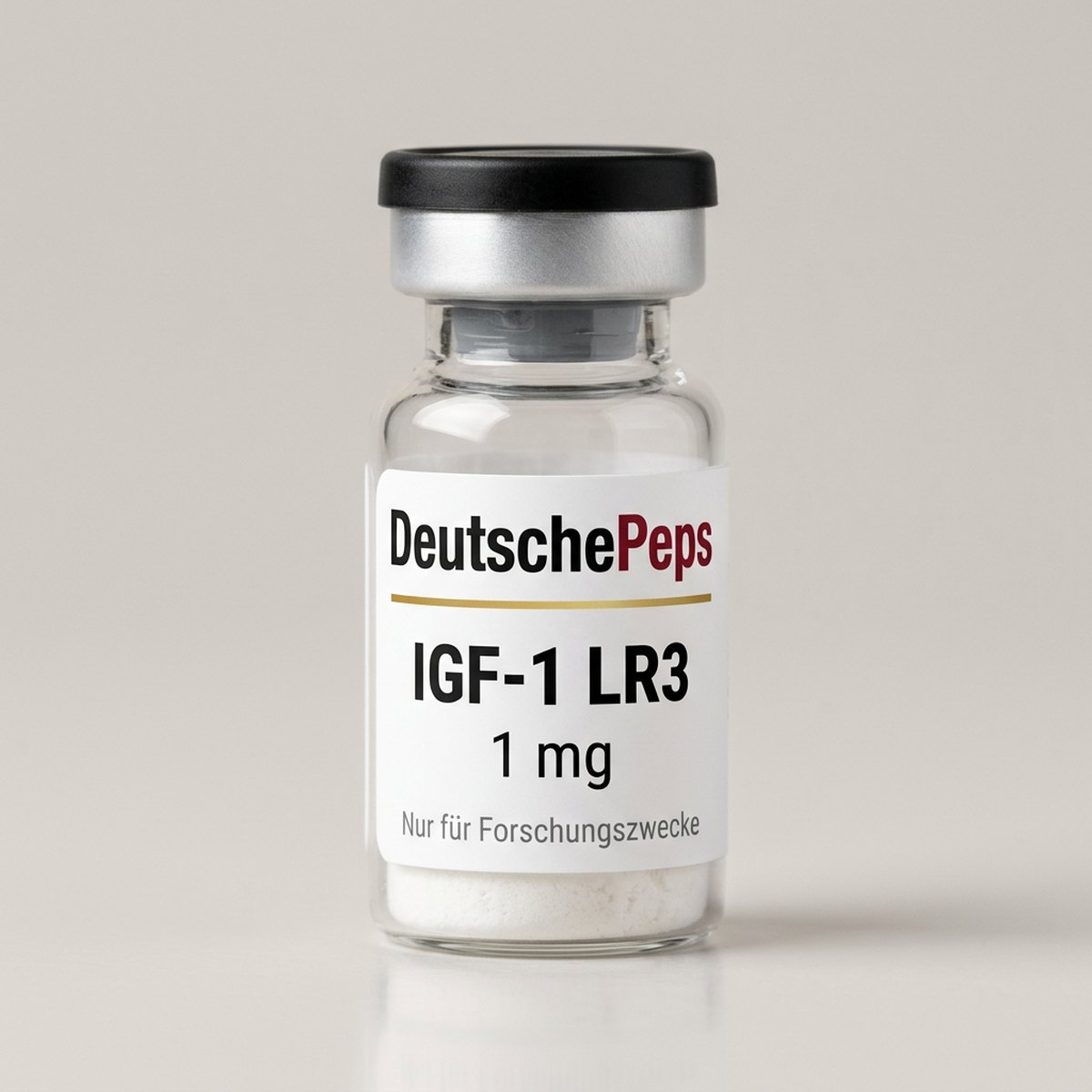 IGF-1 LR3 1 mg — Vial mit lyophilisiertem Forschungspeptid (Symbolbild)