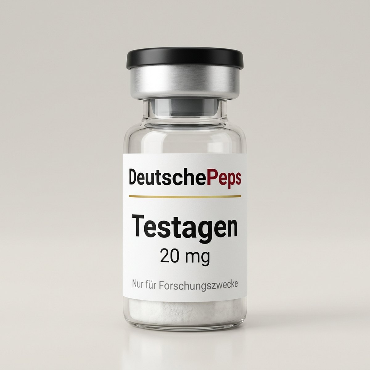 Testagen 20 mg — Vial mit lyophilisiertem Forschungspeptid (Symbolbild)