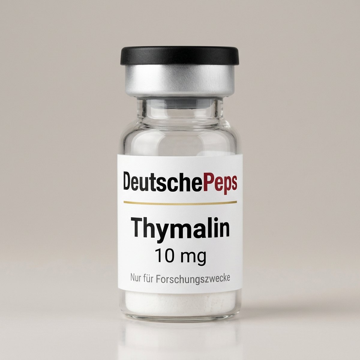 Thymalin 10 mg — Vial mit lyophilisiertem Forschungspeptid (Symbolbild)