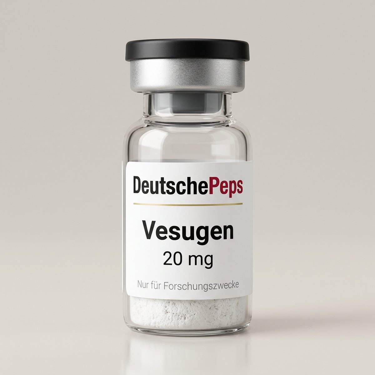 Vesugen 20 mg — Vial mit lyophilisiertem Forschungspeptid (Symbolbild)